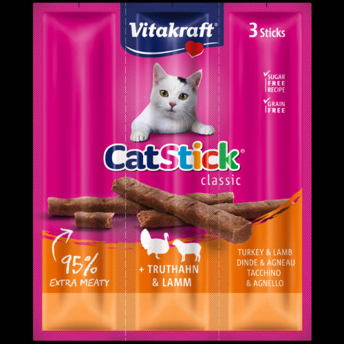 Vitakraft Cat Stick Mini - jutalomfalat (pulyka,bárány) macskák részére (3x6g)