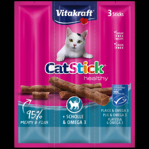 Vitakraft Cat Stick Mini - jutalomfalat (lepényhal,omega 3) macskák részére (3x6g)