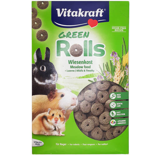 Vitakraft Green Rolls / lucerna-széna karikák vitaminnal 500g