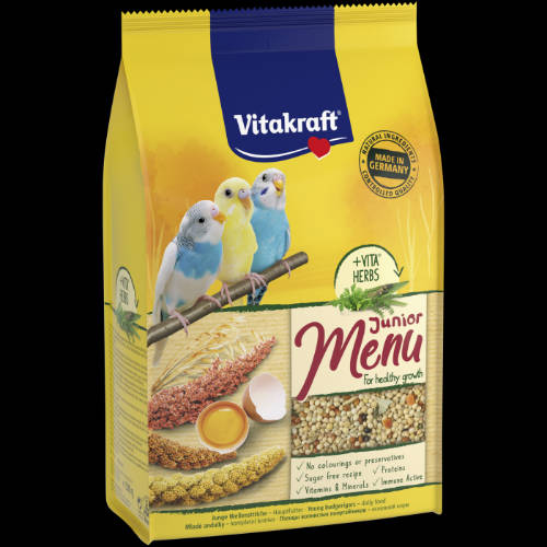 Vitakraft Junior Budgie Menu - teljes értékű eledel (hullámos papagájok részére) 500g