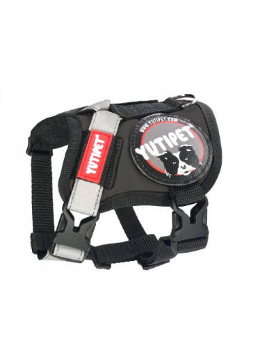 KT. Yutipet Safety Harness (XXS) - hám (biztonági, fekete) kutyák részére (31-36cm/20mm) max:3kg