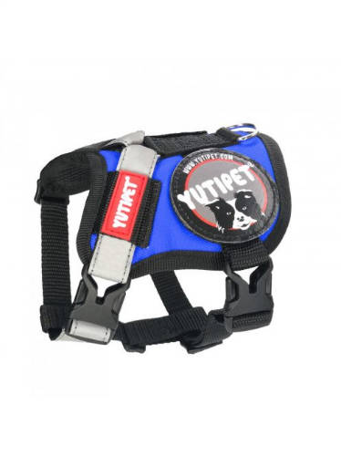 KT. Yutipet Safety Harness (XXS) - hám (biztonági, kék) kutyák részére (31-36cm/20mm) max:3kg