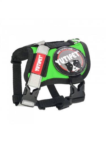 KT. Yutipet Safety Harness (XXS) - hám (biztonági, zöld) kutyák részére (31-36cm/20mm) max:3kg