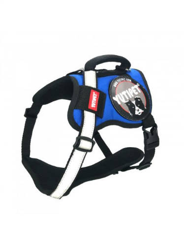 KT. Yutipet Safety Harness (M2) - hám (biztonági, kék) kutyák részére (60-75cm/25mm) max:30kg