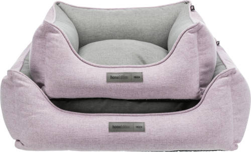 KT24:Trixie Lona Bed - négyszögletes, peremes fekhely (rózsaszín/szürke) kutyák részére (60x50cm)