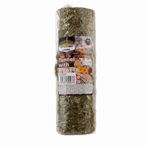 NatureLand Tunnel - széna alagút (virágokkal) rágcsálók részére (S) 150g