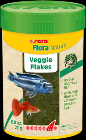 Sera Flora Nature (növényi) - lemezes táplálék növényevő díszhalak számára (100ml)
