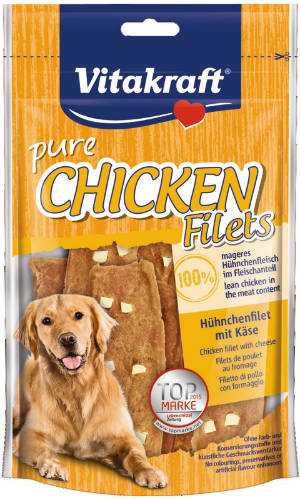 Vitakraft CHICKEN filets - jutalomfalat (csirkemell sajttal) kutyák részére (80g)