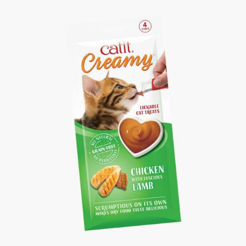 Catit Creamy chicken - jutalomfalat krém (csirke,bárány) macskák részére (4x10g)