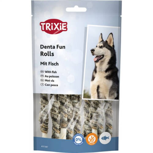 Trixie Denta Fun Fish Chewing Rolls - jutalomfalat (hal) kutyák részére  (10db/12cm) 75g