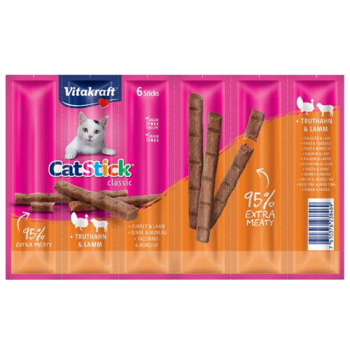 Vitakraft Cat Stick Classic - jutalomfalat (pulyka,bárány) macskák részére (6x6g)