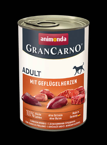 Animonda GranCarno Adult (baromfi szív) konzerv - Felnőtt kutyák részére (400g)