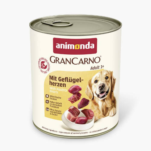 Animonda GranCarno Adult (baromfi szív) konzerv - Felnőtt kutyák részére (800g)