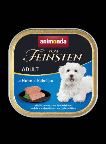 Animonda Vom Feinsten Adult (csirke+tőkehal) alutálkás - Felnőtt kutyák részére (150g)