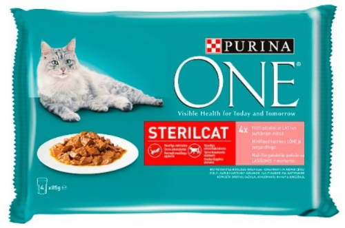 Purina One Sterilcat - alutasakos (lazac,sárgarépa) ivartalanított macskák részére (4x85g)