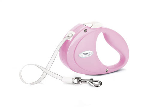 Flexi Puppy Tape  (rózsaszín) - szalagos automata póráz kölyök kutyáknak (2m) max.12kg