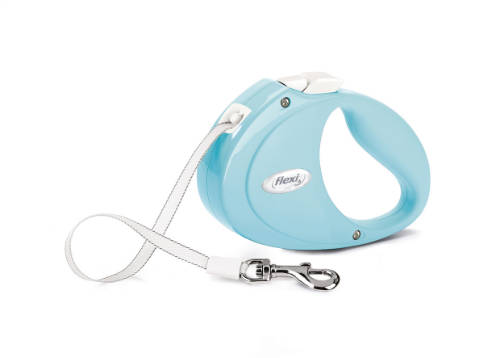 Flexi Puppy Tape  (világos kék) - szalagos automata póráz kölyök kutyáknak (2m) max. 12kg