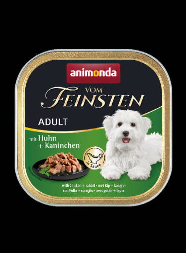 Animonda Vom Feinsten Gourmet (csirke,nyúl szószban) alutálkás - Felnőtt kutyák részére (150g)