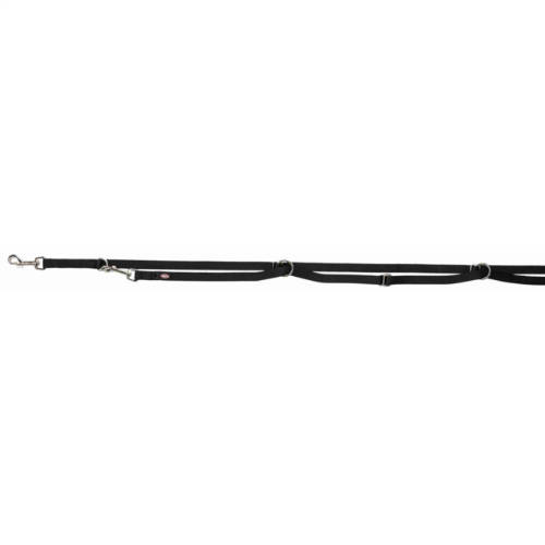 KT24: Trixie Premium Adjustable Leash, Extra Long - állítható póráz - fekete (XS-S) 3m/15mm