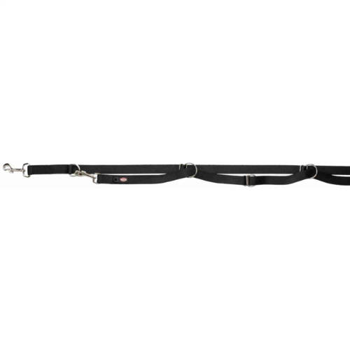 KT24: Trixie Premium Adjustable Leash, Extra Long - állítható póráz - fekete (L-XL) 3m/25mm