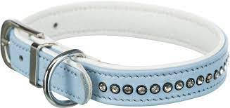 KT24: Trixie Collar with Rhinestones - nyakörv strasszokkal (világoskék) kutyák részére (XXS-XS) 17-21cm/12mm