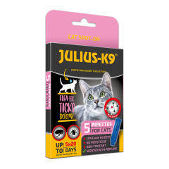 Julius K-9 Cat Spot On - Bolha-, kullancs riasztó spot-on macskák részére (5x1ml)