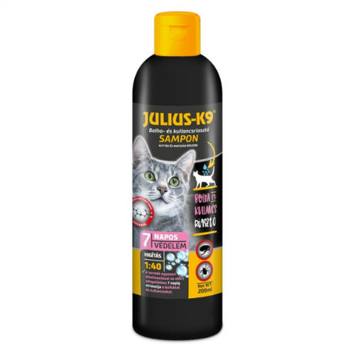 JULIUS-K9 Bolha- és kullancs riasztó sampon macskák részére (200ml)