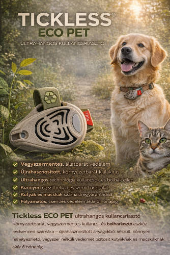 TICKLESS® ECOPET – a vegyszermentes, ultrahangos kullancs- és bolhariasztók kutyák és macskák részére