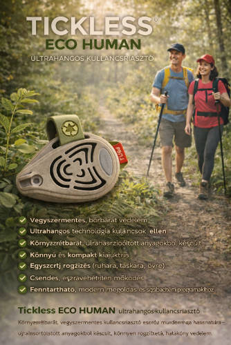 TICKLESS® ECO – a vegyszermentes, ultrahangos kullancsriasztók, környezetbarát felnőttek részére