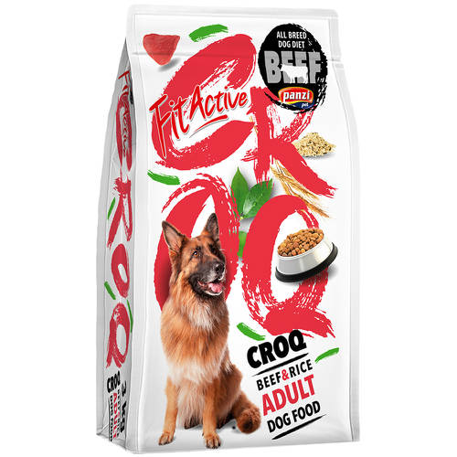 FitActive CROQ Premium Beef&Rice Adult - Teljesértékű eledel felnőtt kutyák részére (3kg)