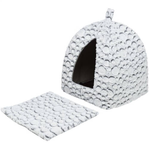KT26.Trixie Mila Cave  - bújó (fehér/szürke) kutyák részére (32x42x32cm)