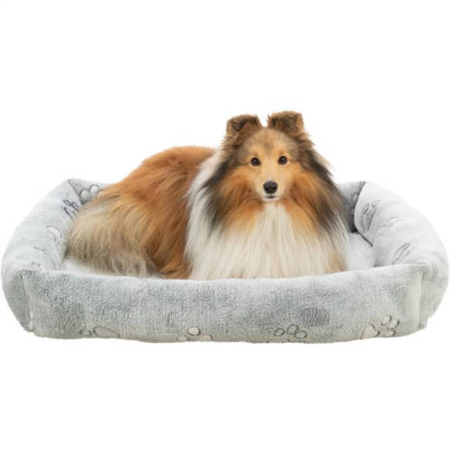KT24:Trixie Nando bed - szögletes, peremes fekhely (világosszürke) kutyák részére (90x75cm)