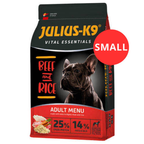 JULIUS-K9 3kg ADULT Vital Essentials Beef&Rice (marha&rizs) SMALL