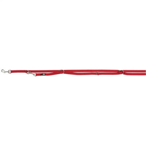 KT24: Trixie Premium Adjustable Leash, Extra Long - állítható póráz - piros (M-L) 3m/20mm