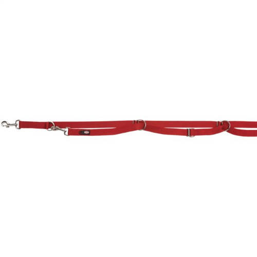 KT24: Trixie Premium Adjustable Leash, Extra Long - állítható póráz - piros (L-XL) 3m/25mm