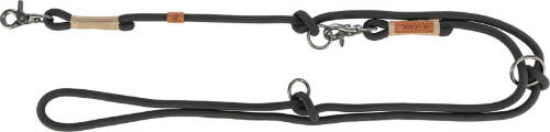 Trixie Be Nordic Leash - állítható póráz fonott kötélből (fekete/homok) L-XL (2m/Ø13mm)