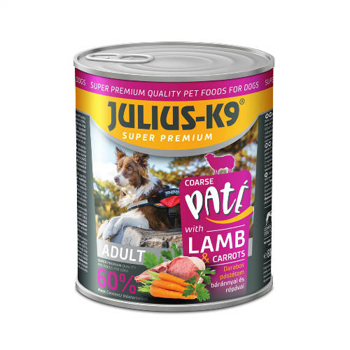 JULIUS-K9 Lamb with Carrots (bárány,répa) Adult Paté - Konzerv felnőtt kutyák részére (800g)