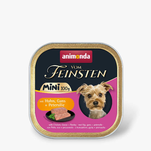 Animonda Vom Feinsten Adult Mini mit Huhn, Gans + Petersilie (csirke,liba,petrezselyem) alutálkás - felnőtt kutyák részére (100g)