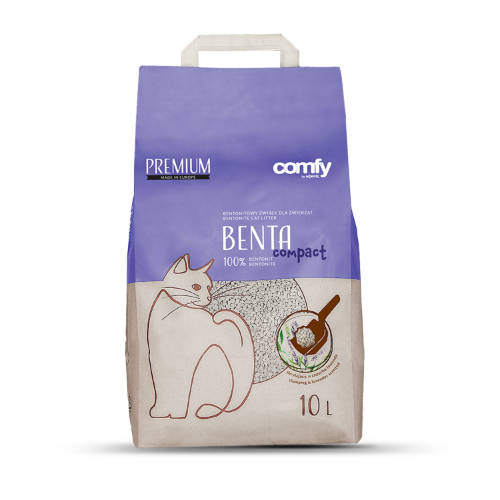 Comfy Benta Compact Standard - csomósodó, illatosított (levendula) macskaalom (10 liter)