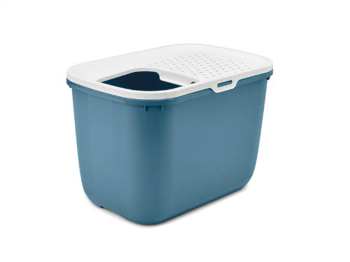 Savic Hop In - macska WC (fehér-kék) macskák részére (58,5x39x39,5cm)