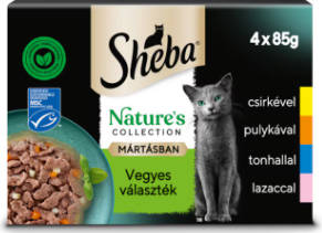 Sheba Nature's Collection Selectie Mix - alutasakos (csirke,pulyka,tonhal,lazac) macskák részére (4x85g)