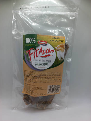 FitActive snack - jutalomfalat (szárított kacsanyak) kutyák részére (100g)