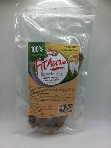 FitActive snack - jutalomfalat (szárított kacsanyak) kutyák részére (10x100g)