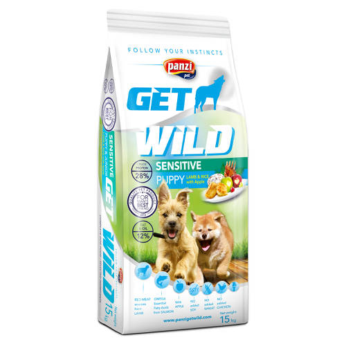 Panzi GetWild 15kg Puppy Sensitive Lamb (chicken&wheat free) - Bárány (csikre és búzamentes) kölyökkutyák részére (15kg)