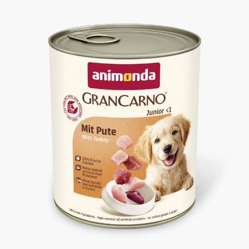 Animonda GranCarno with turkey Junior (pulykával) nedves eledel - kölyök kutyák részére (800g)