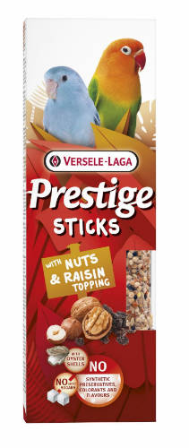 Versele Laga Prestige Sticks Dupla Rúd (mogyoró, dió, mazsola) - kiegészítő eleség kispapagájok részére (2db/60g)