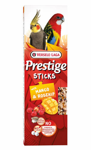 Versele Laga Prestige Sticks Dupla Rúd (mangó, csipkebogyó) - kiegészítő eleség nagypapagájok részére (2db/140g)