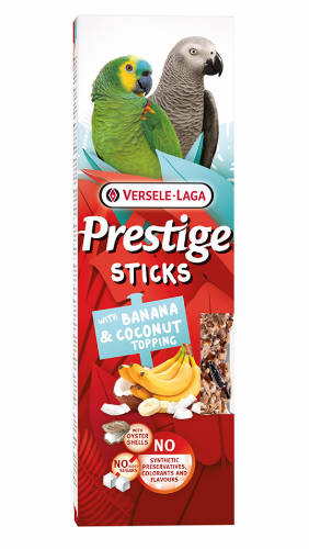 Versele Laga Prestige Sticks Dupla Rúd (banán, kókuszreszelék) - kiegészítő eleség nagypapagájok részére (2db/140g)