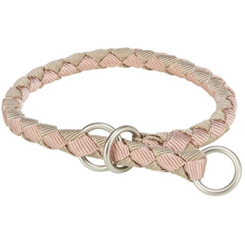 KT25.Trixie Cavo Stop-the-pull Collar - fonott nyakörv (mályva, homokszín) kutyák részére (L) 47-55/Ø18mm