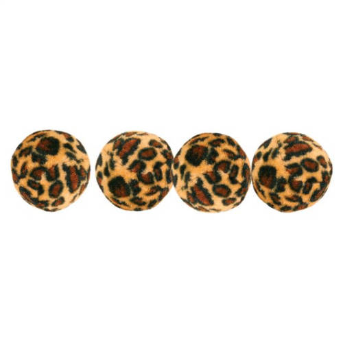 Trixie Set of Toy Balls with Leopard Print - játék (labda) macskák részére (ø4cm/4db)